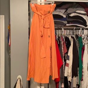 Orange maxi skirt